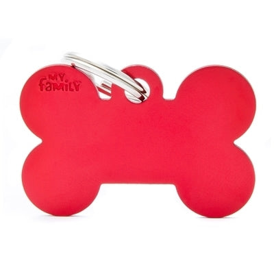 MyFamily Basic Bone Red Aluminum Pet ID Tag - XL Dog Tag