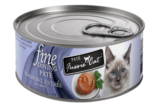 Fussie Cat Fine Dining Pate Mackerel Entrée Wet Cat Food, 2.82 oz Can