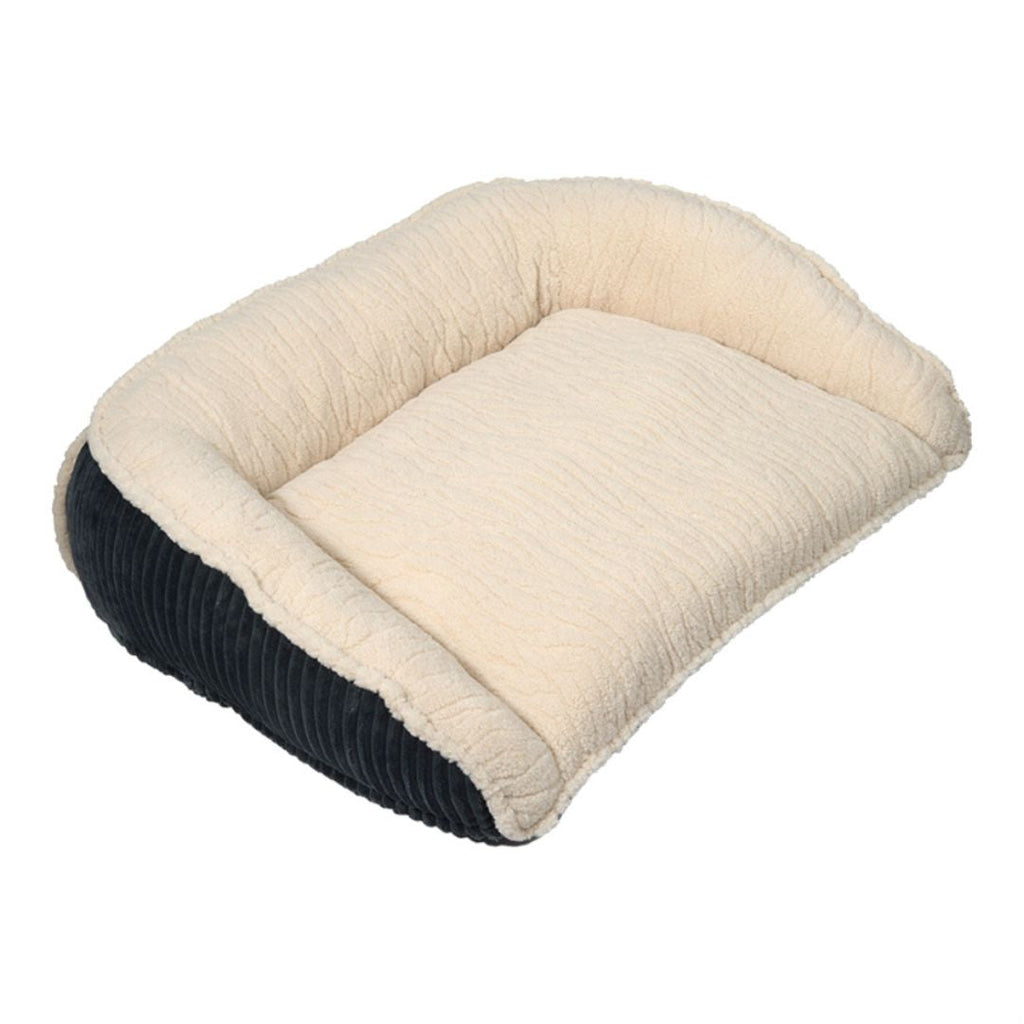 HuggleHounds Scout Perfect Bolster Dog Bed - Corduroy Plush Comfort
