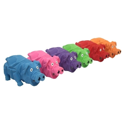 Multipet Origami Pig Latex Dog Toy, Mini 4 inch, Assorted Colors