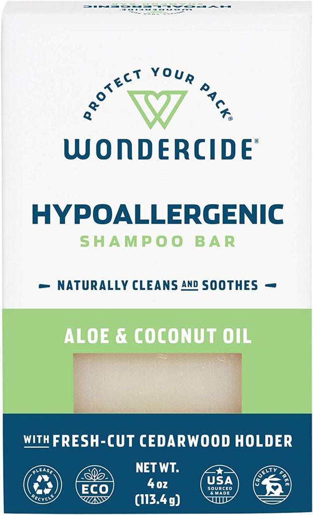 Natural Itchy Dog Shampoo with Fresh Aloe & Neem Oil for Dogs & Cats | Hypoallergenic | Paraben, Sulfate & Phthalate-Free | 4.3oz Eco-Friendly Bar with No Plastic Waste