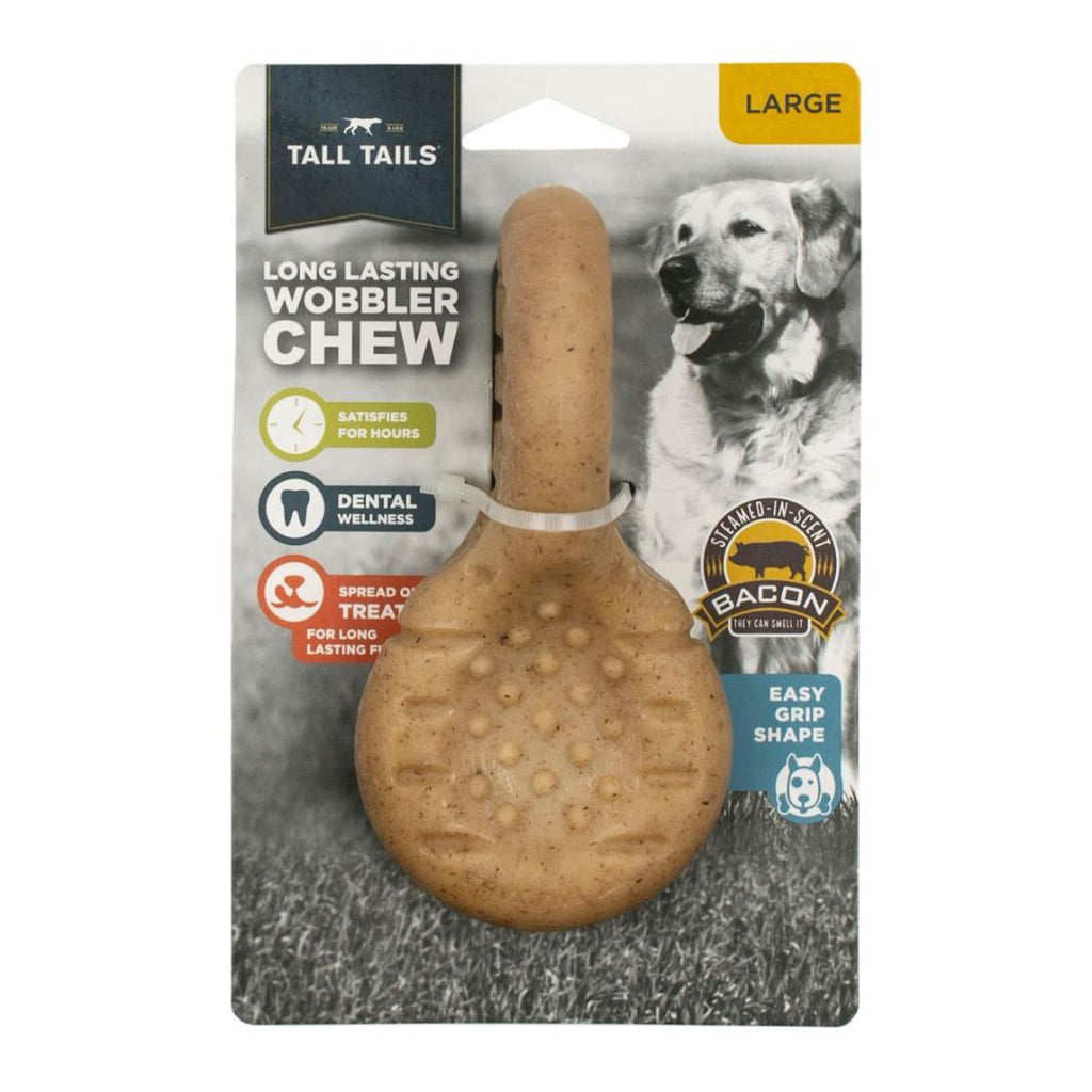 Tall Tails Wobble Walker Large Dog Chew Toy - Bacon Scented Wobbler, 7 inch