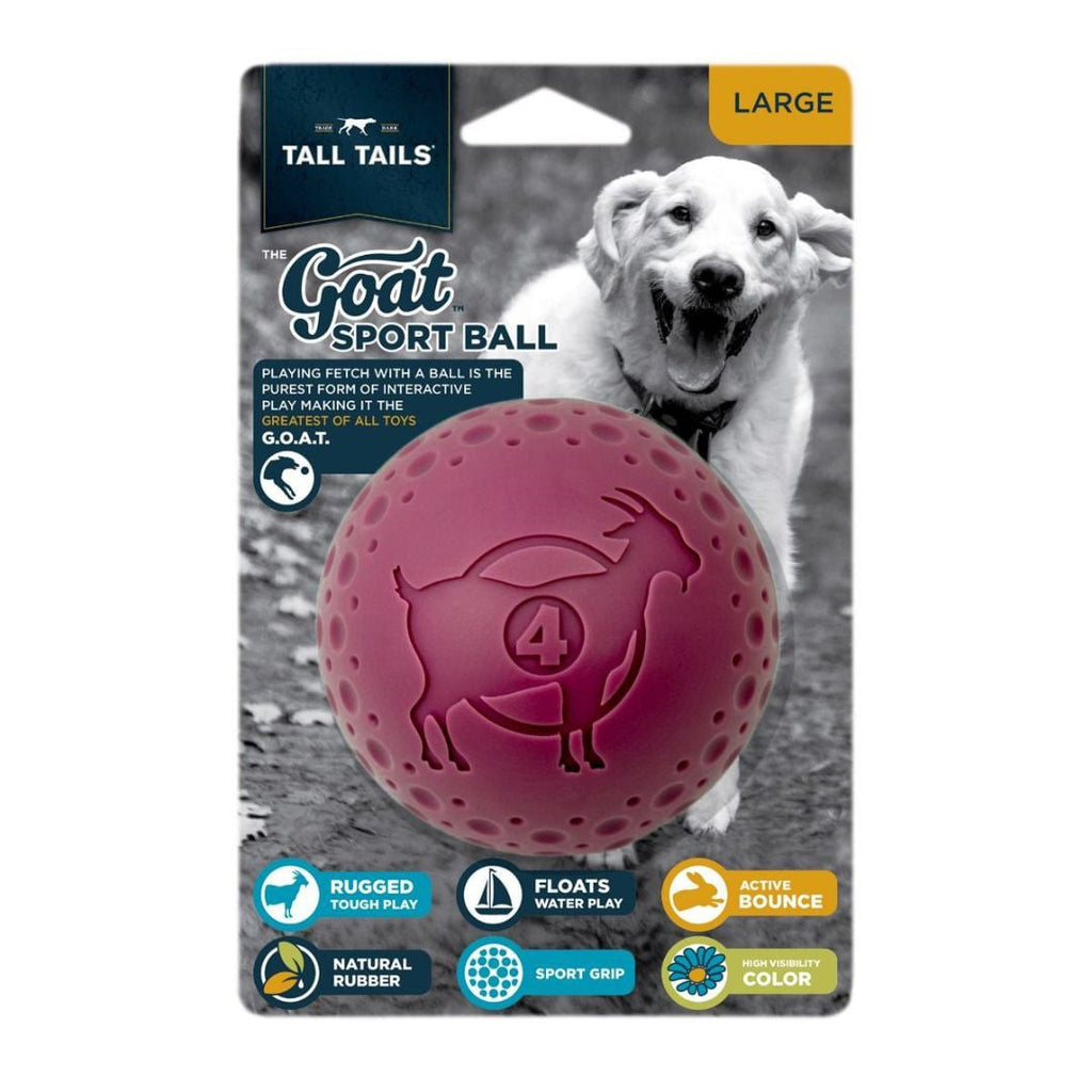 Tall Tails Goat Ball Dog Toy, Purple, 4 inch, Natural Rubber, Durable, Fetch Toy