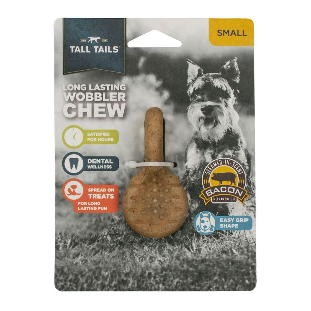 Tall Tails Wobble Walker Chew Dog Toy - Small Wobbler, Bacon Scented, 5.5 x 2.8 inches
