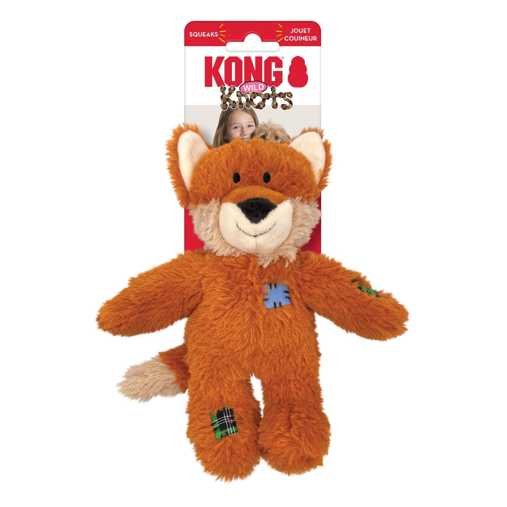 KONG Wild Knots Fox Dog Toy - Small/Medium - Internal Knotted Ropes, Minimal Stuffing