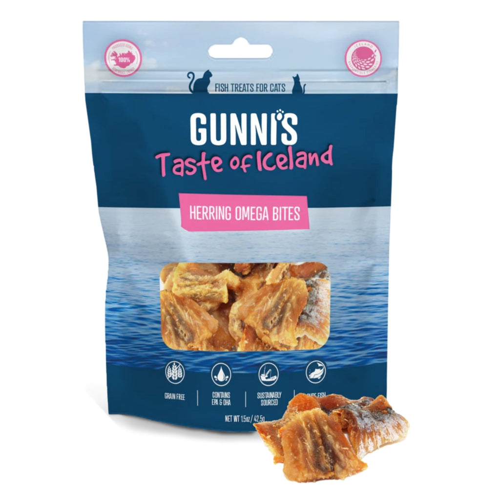 Gunni's Herring Omega Bites Cat Treats - 1.5 oz - Single Ingredient, Rich in Omega 3 & 6