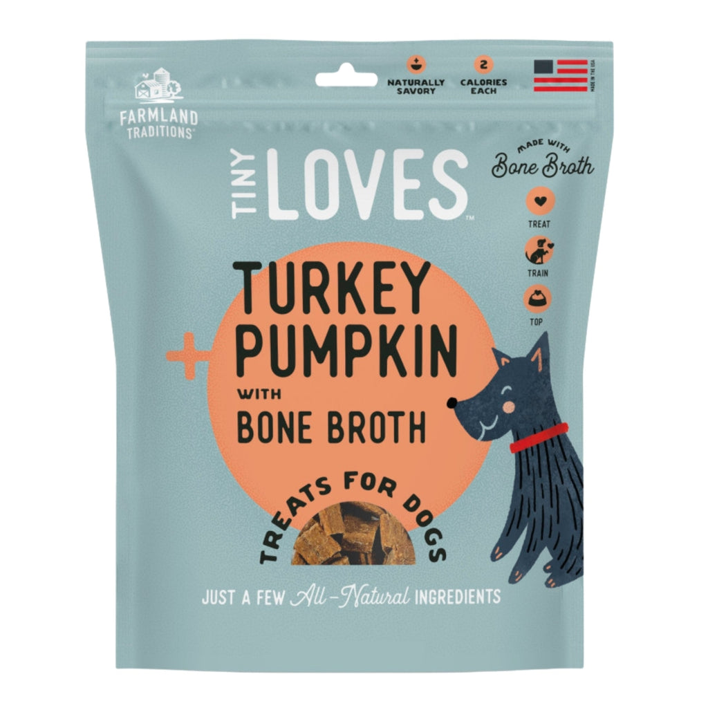 Farmland Traditions Tiny Loves Turkey & Pumpkin with Bone Broth Dog Treats, 6 oz