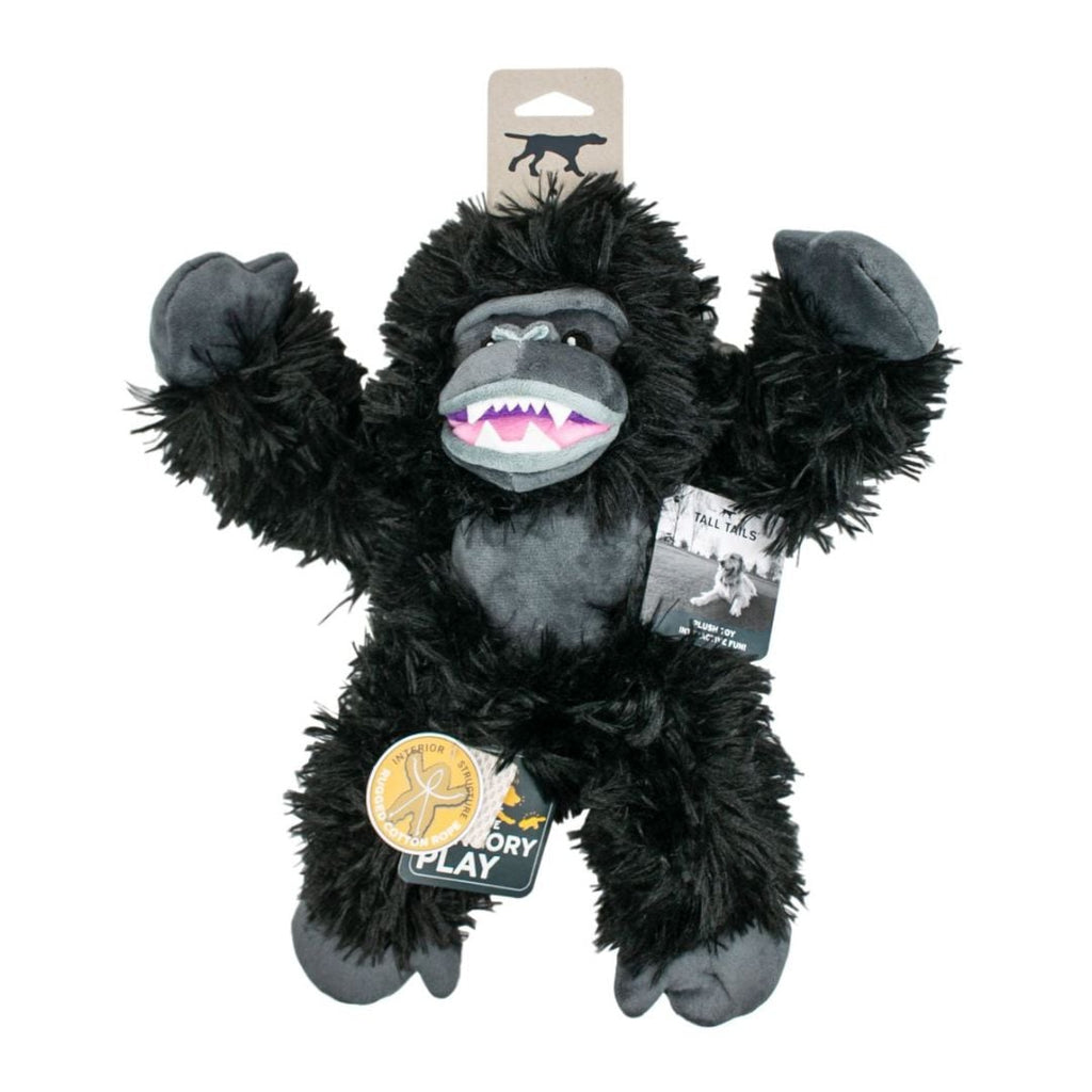 Tall Tails Rope Body Gorilla Dog Toy - 14 Inch Plush & Rope Chew Toy