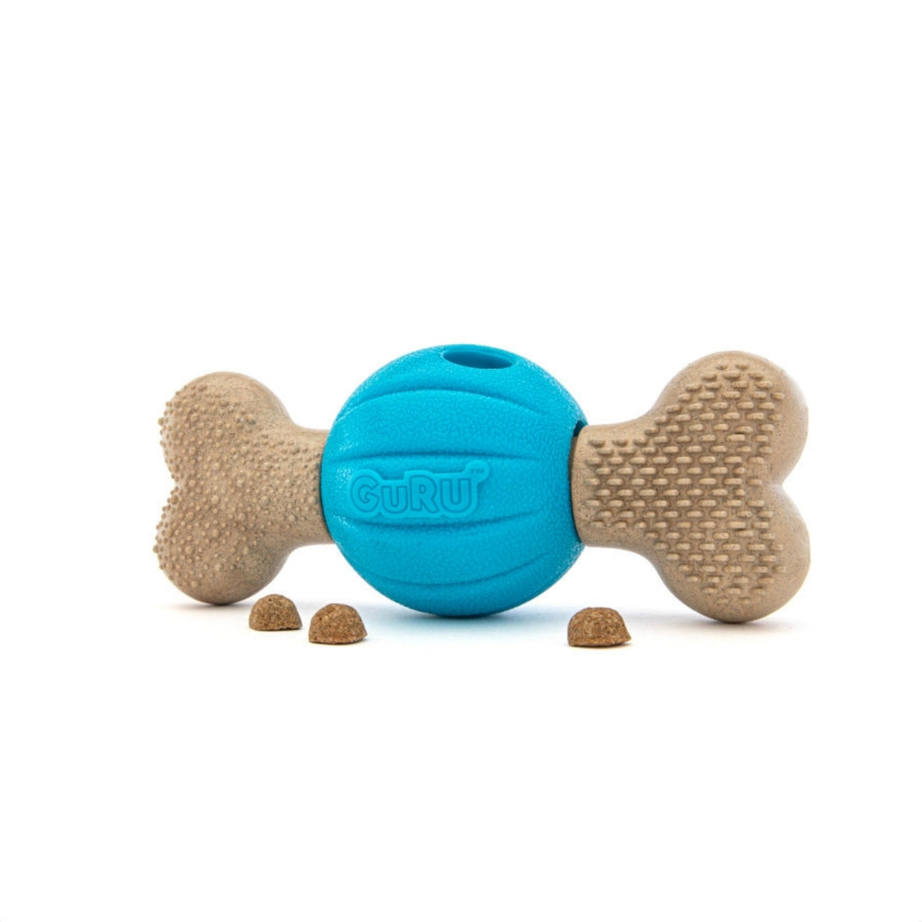 GURU Pet Company Spin & Chew Bacon Bone Dental Dog Toy - Medium, Treat Dispenser