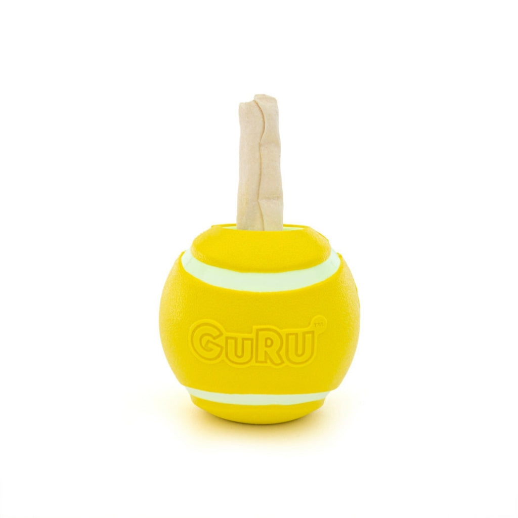 GURU Tennis Treat Ball Dog Toy - Interactive Chew & Treat Holder - Medium