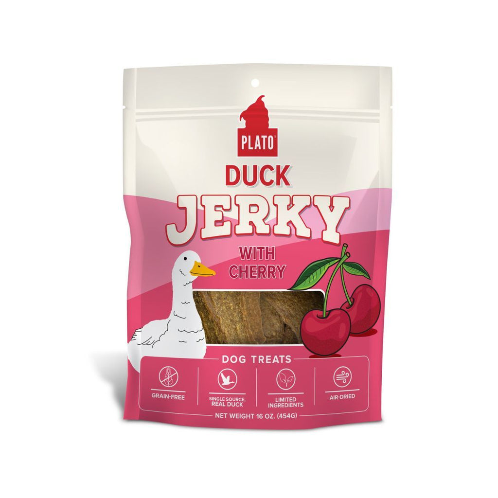 850054017192 16 oz Dog Jerky Duck with Cherry