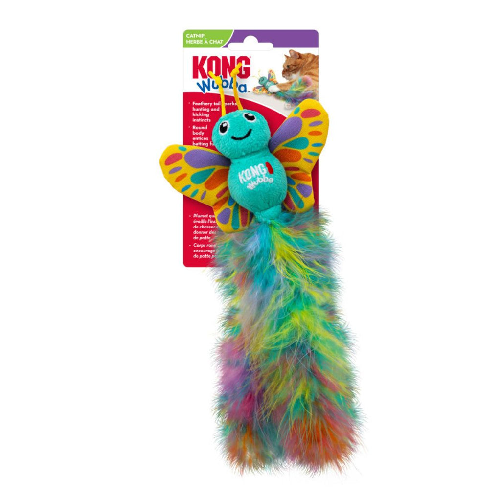KONG Wubba Butterfly Cat Toy - Catnip, Crinkle, Rattle, & Feathers