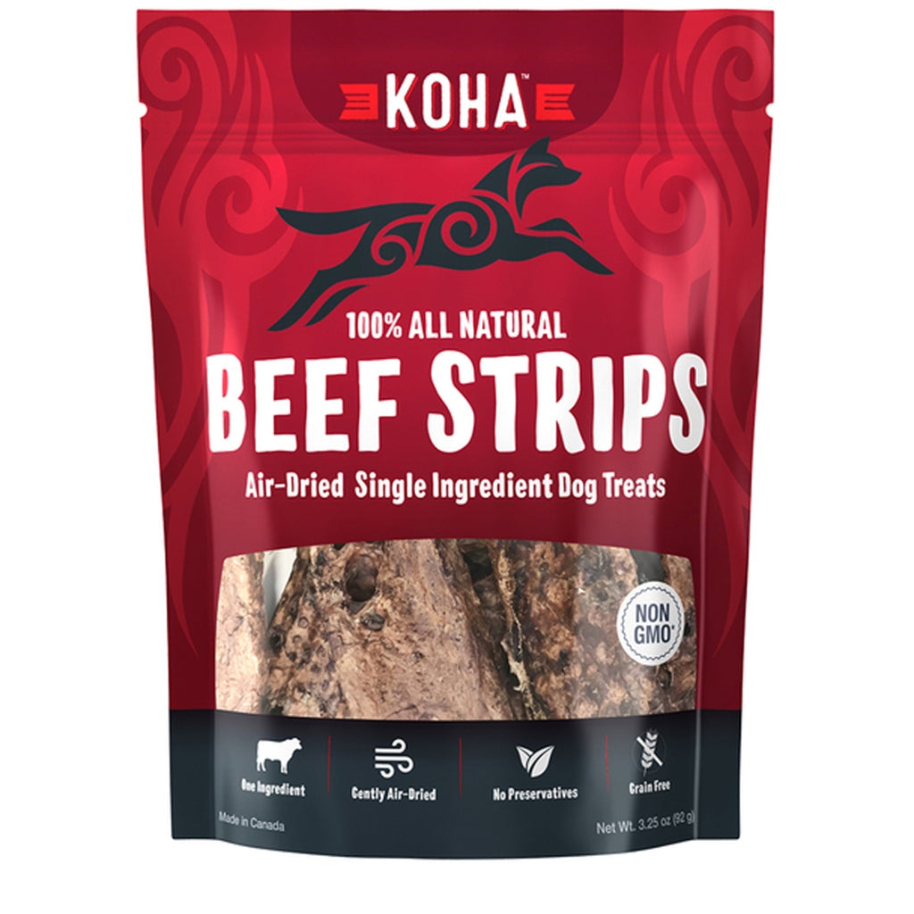 KOHA Beef Lung Strips Dog Treats, All Natural, Air Dried, Grain-Free, 3.25 oz