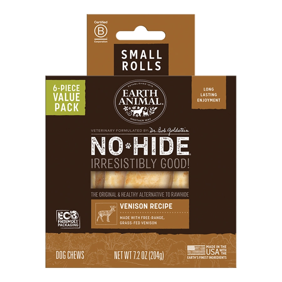 810132873959 Dog No-Hide Venison Rolls Treat - Small - Pa...