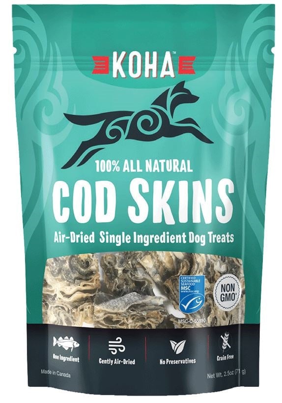 811048022936 2.5 oz Dog Grain Free Air Dried Cod Skins