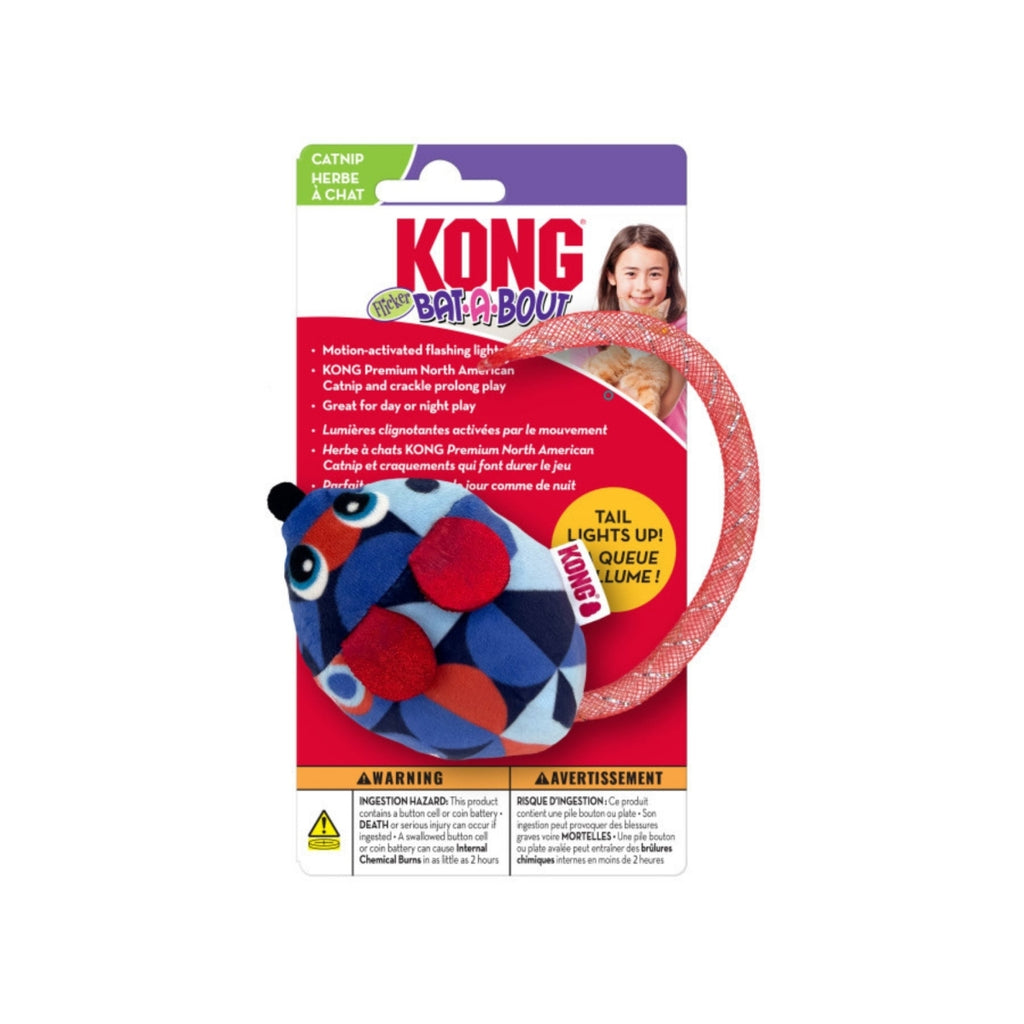 KONG Bat-A-Bout Flicker Mouse Cat Toy - Motion Activated, Catnip