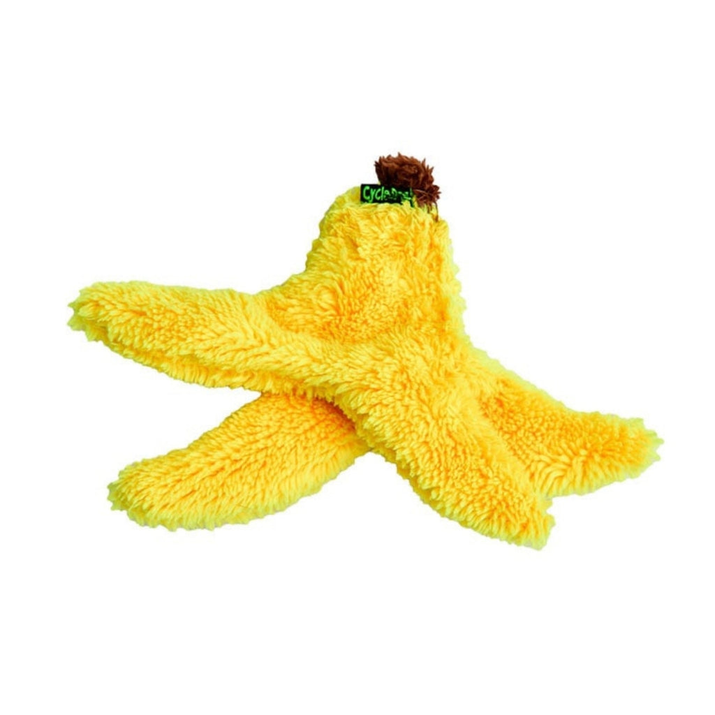 Cycle Dog Dura Plush Banana Dog Toy - Small, Yellow, Recycled Materials