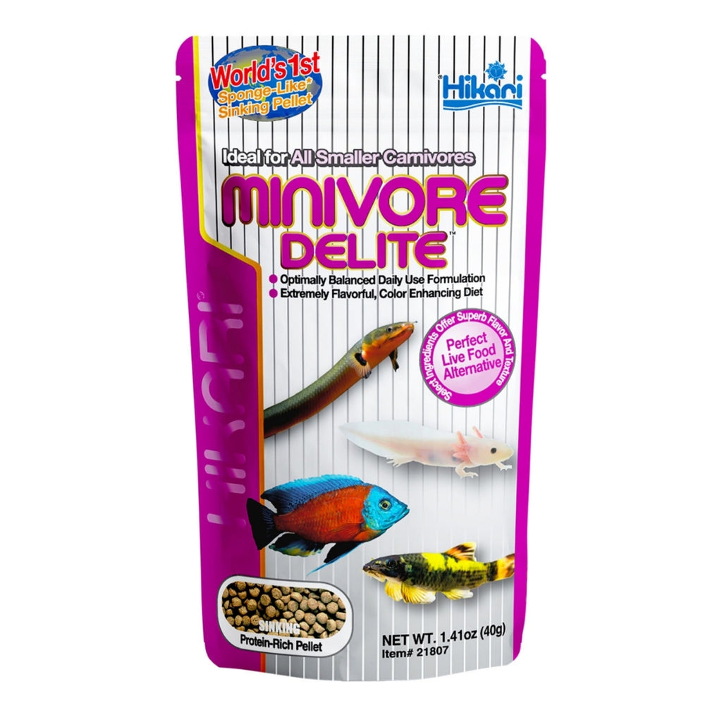 Hikari Minivore Delite Sinking Pellets - 1.41 oz (40g) - Carnivorous Fish Food