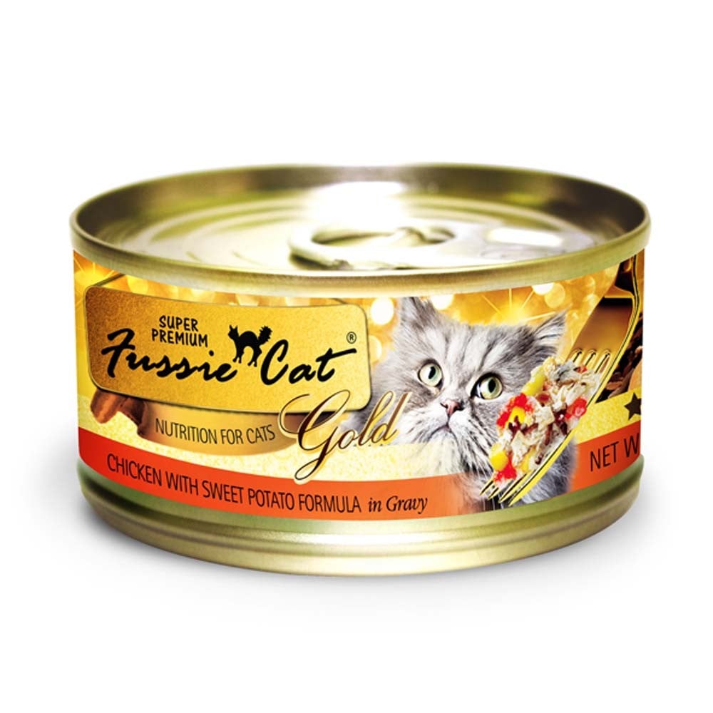 Fussie Cat Super Premium Chicken with Sweet Potato in Gravy Wet Cat Food, 2.82 oz Can