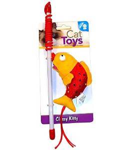 Classy Kitty 34202421301 North American Pet Teaser Pole Fish