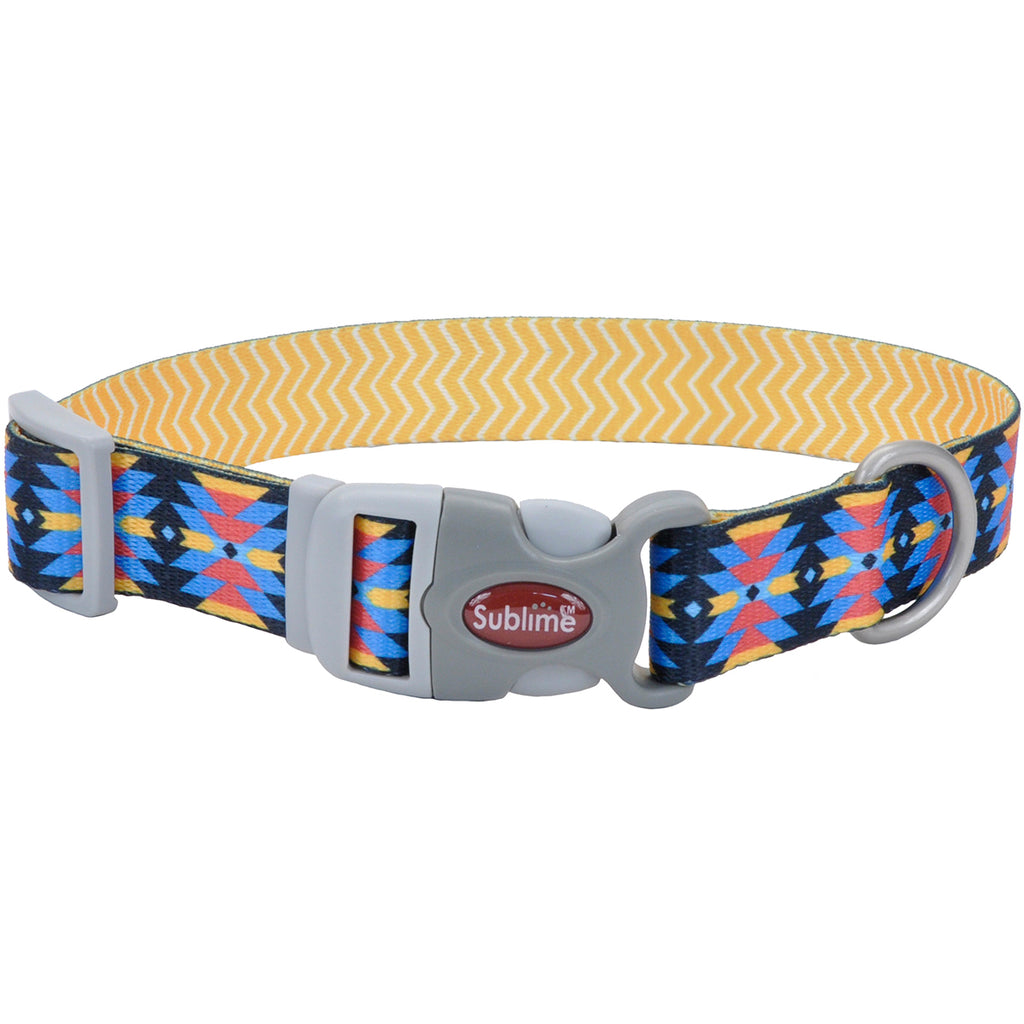 Coastal Pet Sublime Dog Collar - Aztec Yellow Chevron - 3/4" x 8-12"