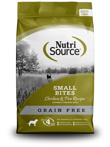 NutriSource Grain Free Small Bites Chicken and Pea Recipe Dog Food - 4 lb Bag