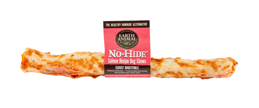 Earth Animal No-Hide Salmon Chew - Small, 4 inch Natural Rawhide Alternative Dog Treat