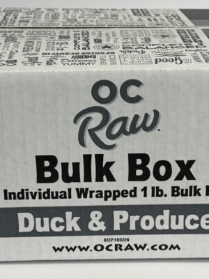 OC Raw Dog Duck & Produce Sliders - Raw Frozen Dog Food 4 lb Bag