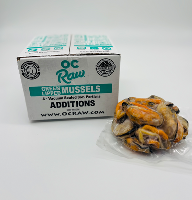 OC Raw Additions Green Lipped Mussels for Dogs & Cats, 2 lb - Frozen Raw Treat, Joint Support & Omega-3s
