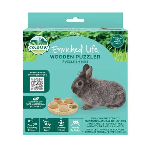 Oxbow Enriched Life Wooden Puzzler Toy - Small Animal Enrichment Chew Toy
