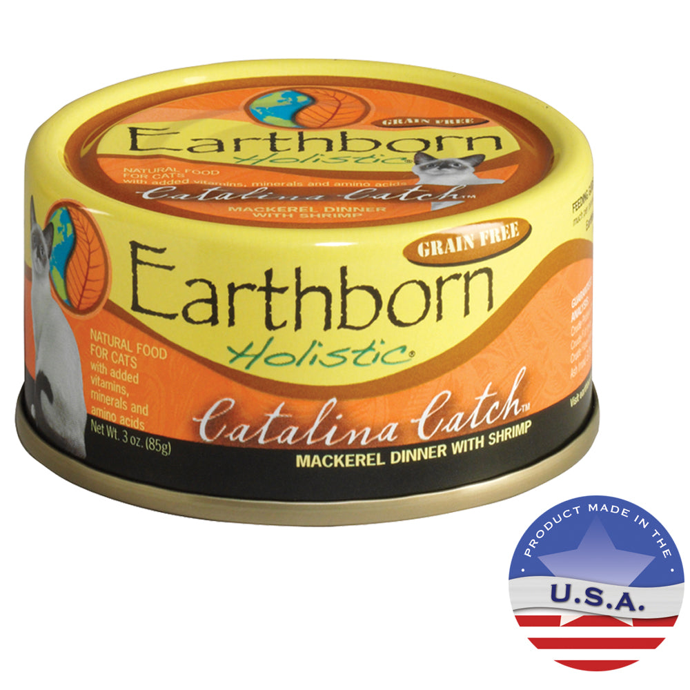 Earthborn Holistic Catalina Catch Grain-Free Wet Cat Food, 3 oz Can - Mackerel & Shrimp Dinner