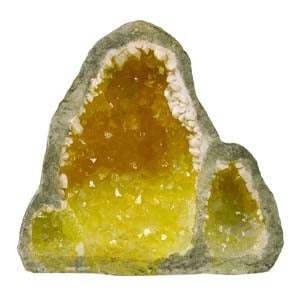 Blue Ribbon Exotic Environments Yellow Glow In The Dark Geode Stone - Tall