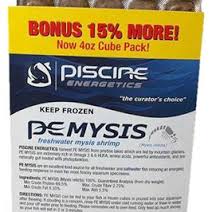 Piscine Energetics PE Mysis Shrimp - Frozen Fish Food 4 oz - Freshwater/Saltwater Aquarium Food