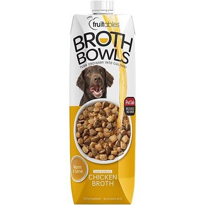 Fruitables Chicken Broth Bowls for Dogs, 33.8 oz Carton