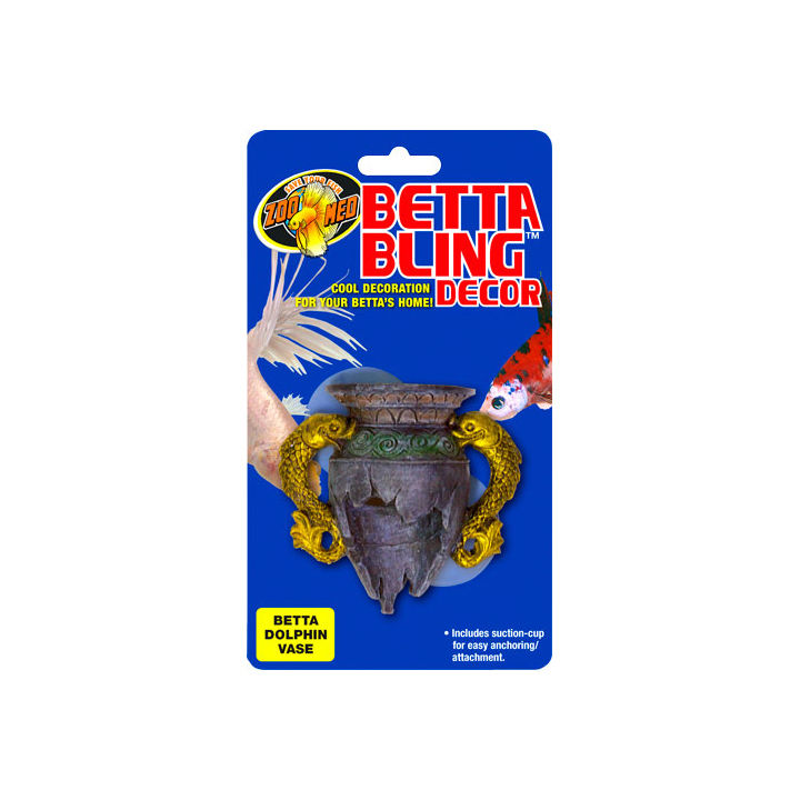 Zoo Med Betta Bling Dolphin Vase - Aquarium Ornament - Multi-Color