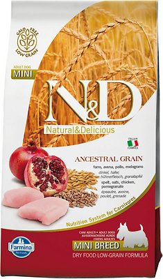 Farmina N&D Ancestral Grain Chicken & Pomegranate Adult Mini Breed Dry Dog Food - 5.5 lb / 2.5 kg