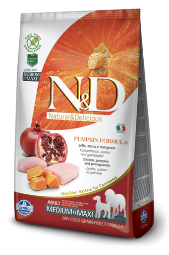 Farmina N&D Pumpkin Chicken & Pomegranate Adult Medium/Maxi Breed Dry Dog Food, 26.4 lb