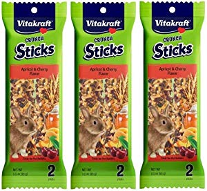 Vitakraft Crunch Sticks Rabbit Treats - Apricot & Cherry Flavor - 2 Pack