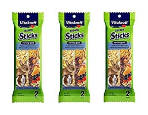 Vitakraft Crunch Sticks Rabbit & Guinea Pig Treats Variety Pack - Popped Grains & Wild Berry