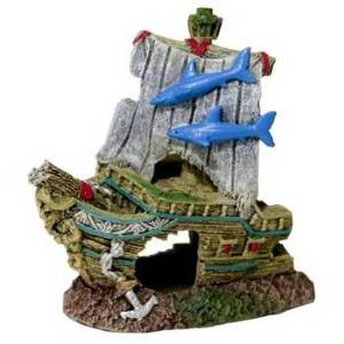 Blue Ribbon Exotic Environments Small Wonders III Ships Bow Aquarium Ornament - Small
