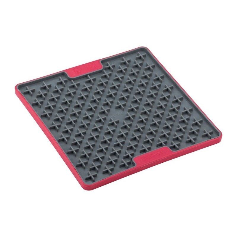 LickiMat Tuff Buddy Red - Dog Slow Feeder Treat Mat - Boredom Buster