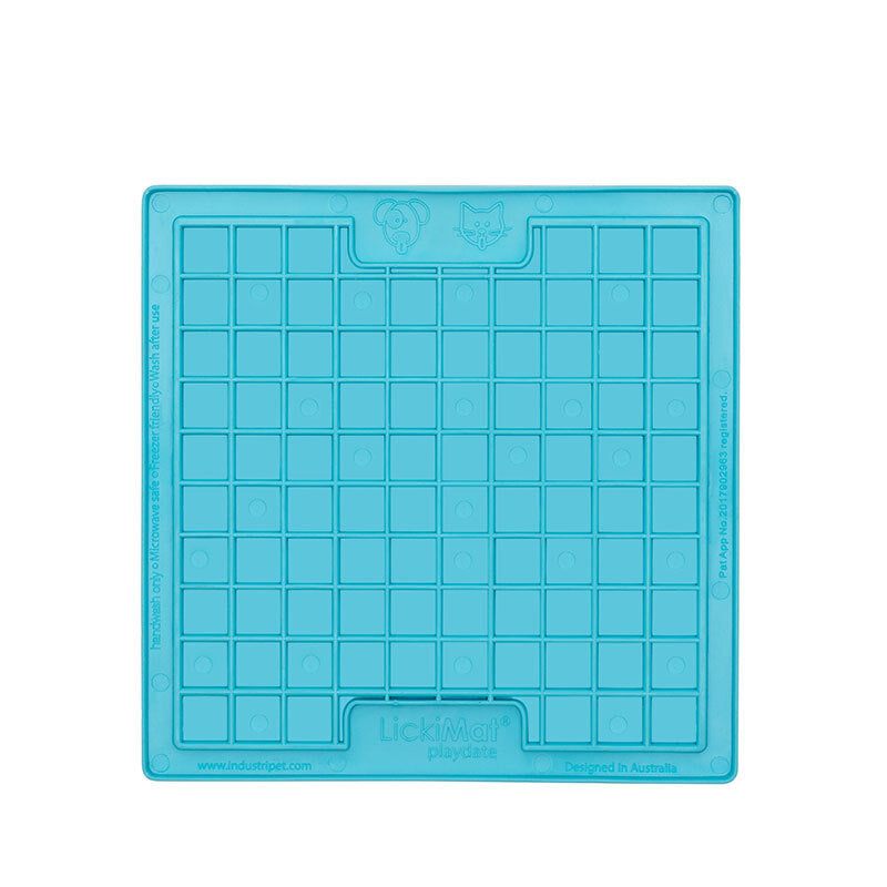 LickiMat Playdate Dog Slow Feeder - Turquoise - Boredom Buster for Dogs & Cats
