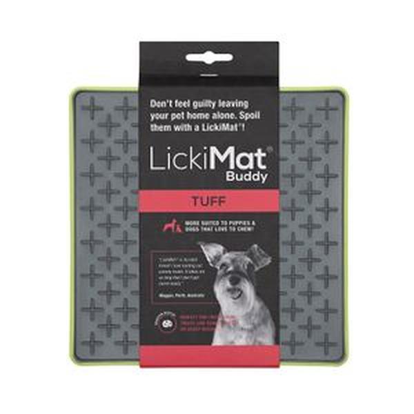 LickiMat Buddy Tuff - Green - Dog & Cat Slow Feeder - Boredom Buster