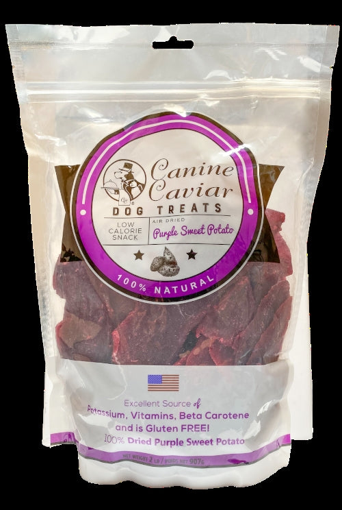 Canine Caviar Dried Purple Sweet Potato Dog Treats - 2 lb Bag
