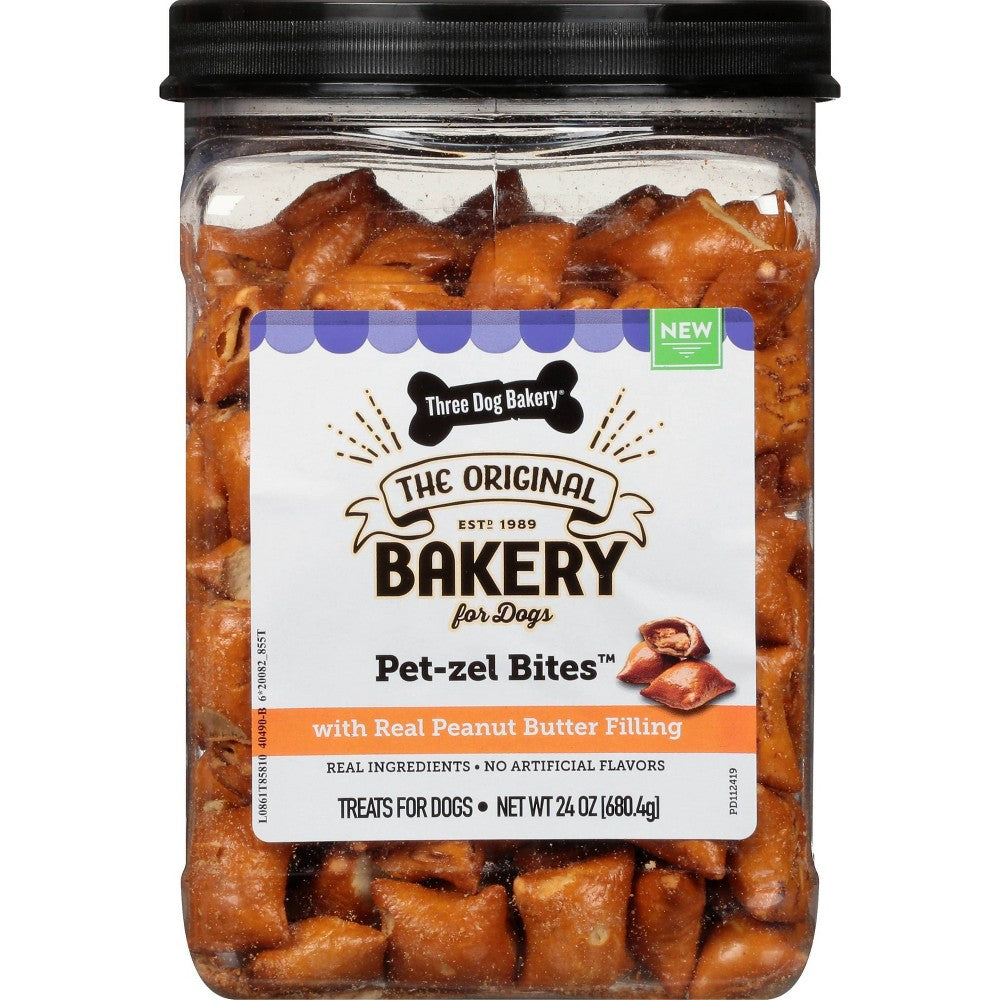 Three Dog Bakery Pet-zel Bites  Peanut Butter and Pretzel...
