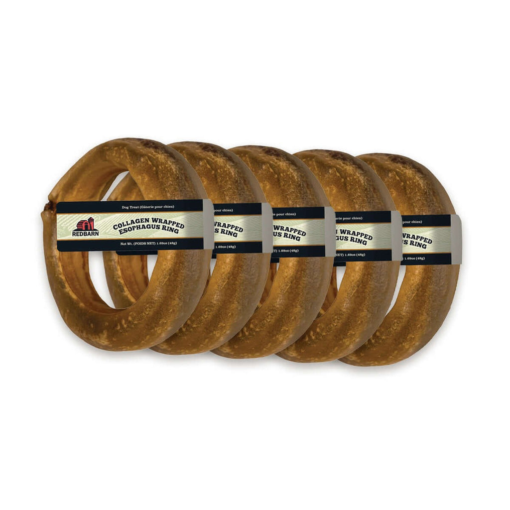 Redbarn Collagen Wrapped Esophagus Ring Dog Treat - Single Ring or 18 Count Case