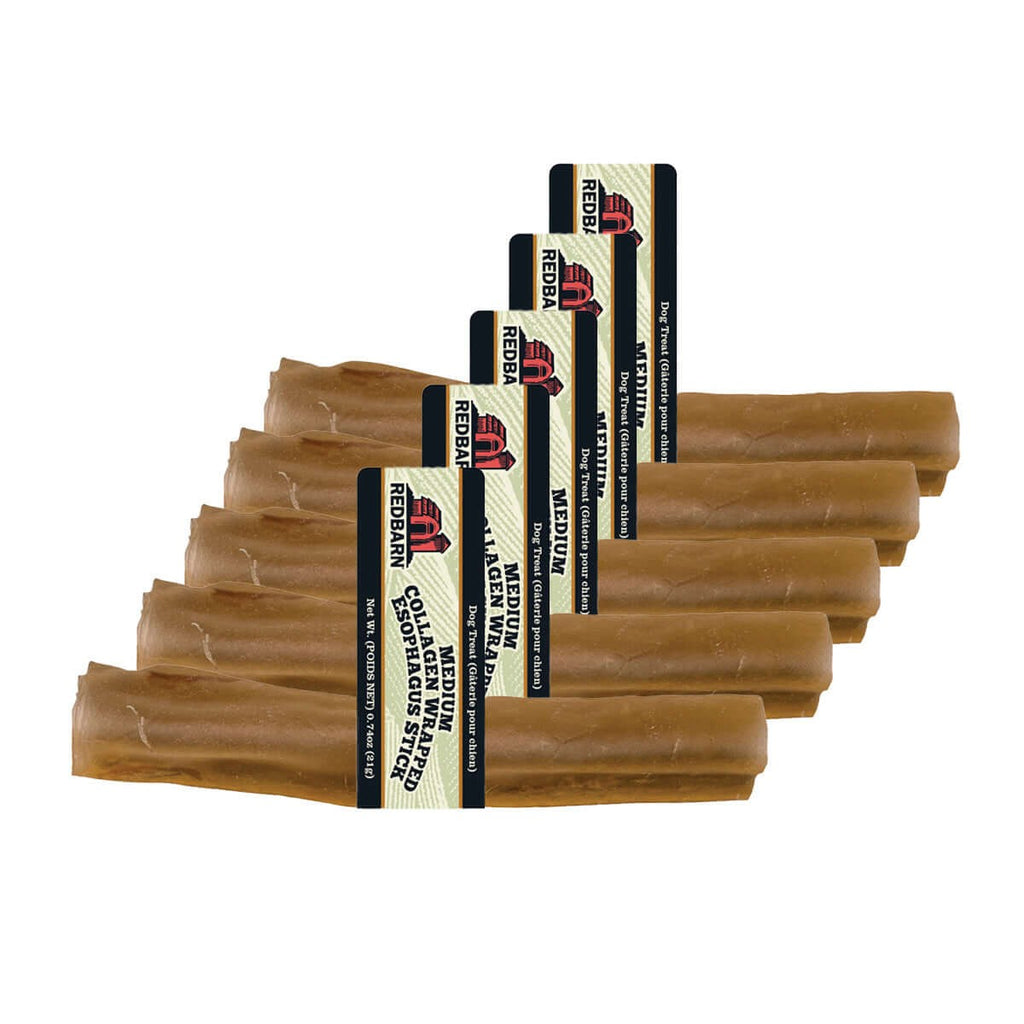 Redbarn Dog Treat Collagen Wrapped Esophagus Stick - Medium Size Dog Chew