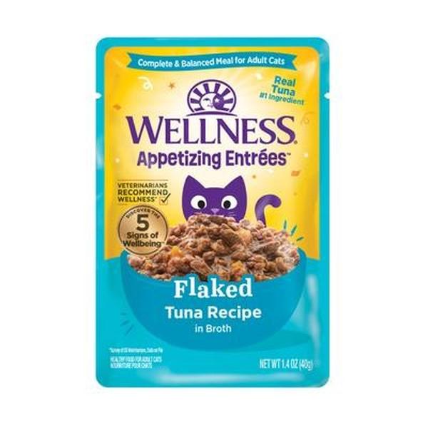Wellness Appetizing Entrees Flaked Tuna in Broth Grain-Free Wet Cat Food, 1.4 oz Pouch