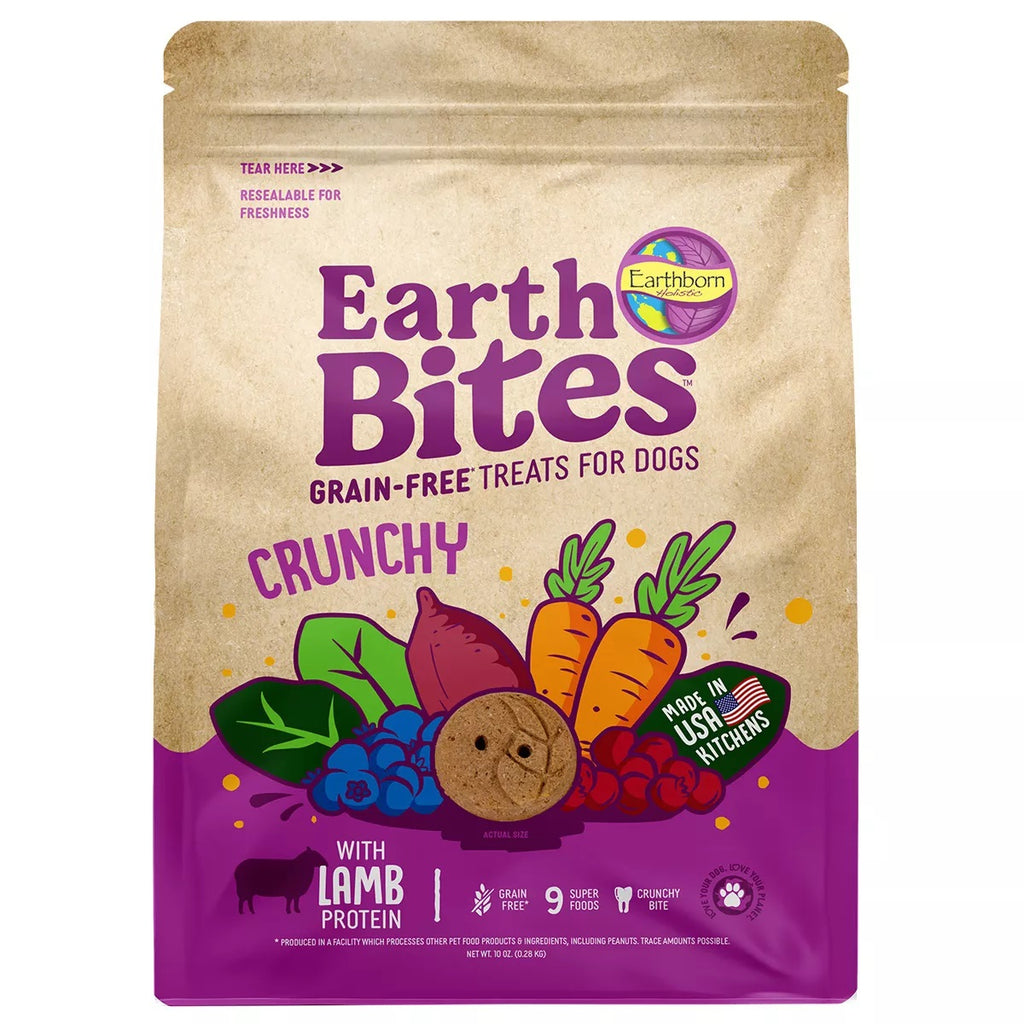 Earthborn Holistic EarthBites Lamb & Pumpkin Grain-Free Crunchy Dog Treats, 10 oz