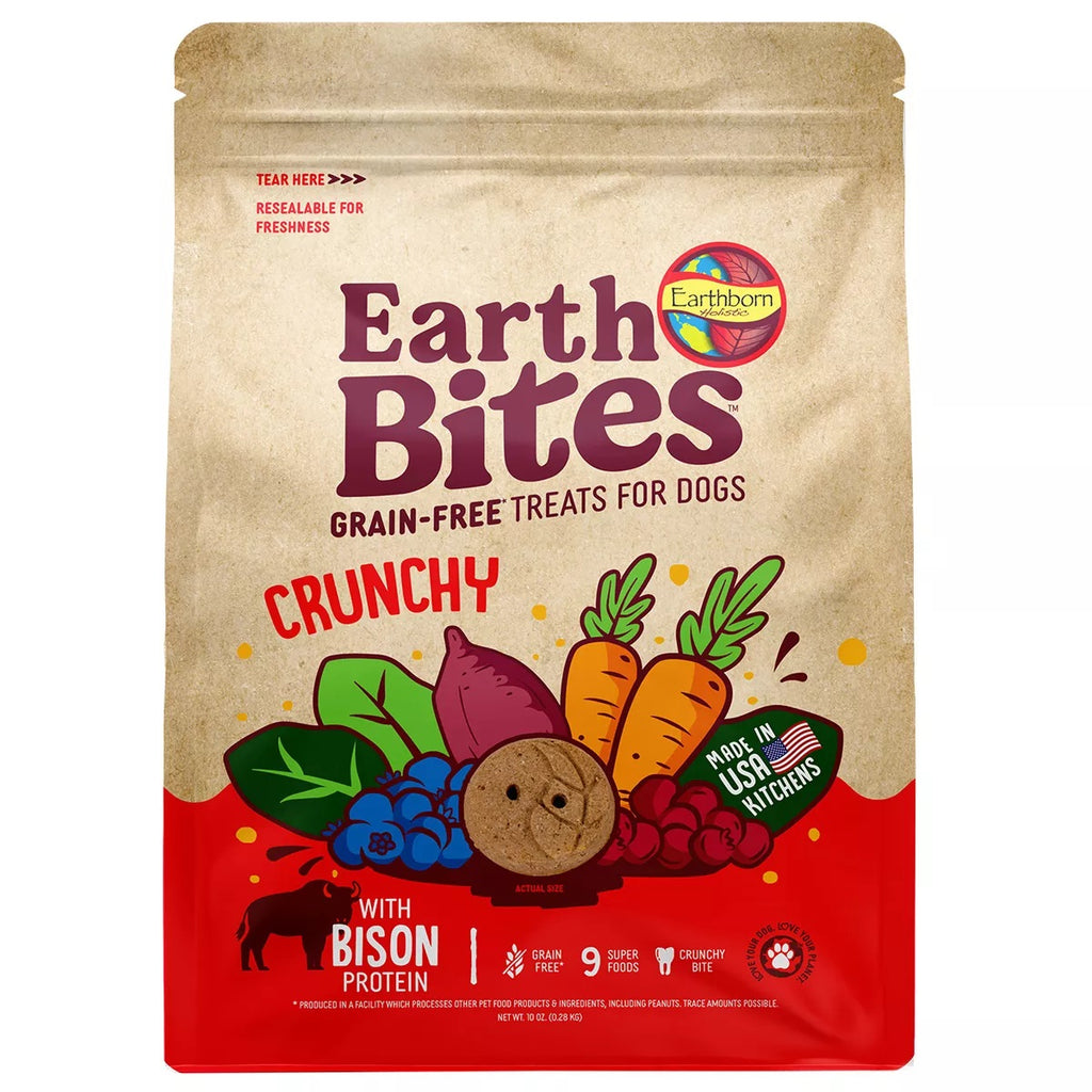 Earthborn Holistic EarthBites Grain-Free Crunchy Dog Treats, Bison & Pumpkin Recipe, 10 oz / 2 lbs